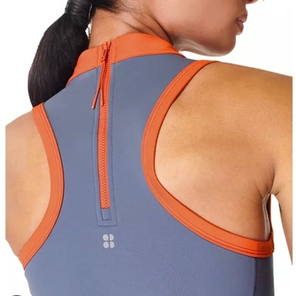 Sweaty Betty Power Zip Back Colorblock Racerback Crop Tank Top Size SX - Picture 5 of 11